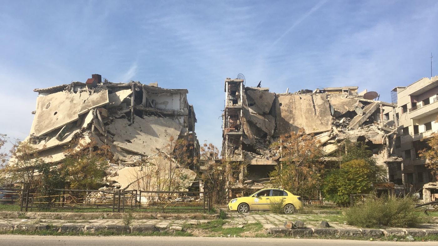 Bombed buildings in Syria