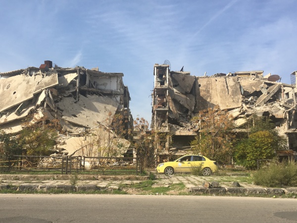 Bombed buildings in Syria