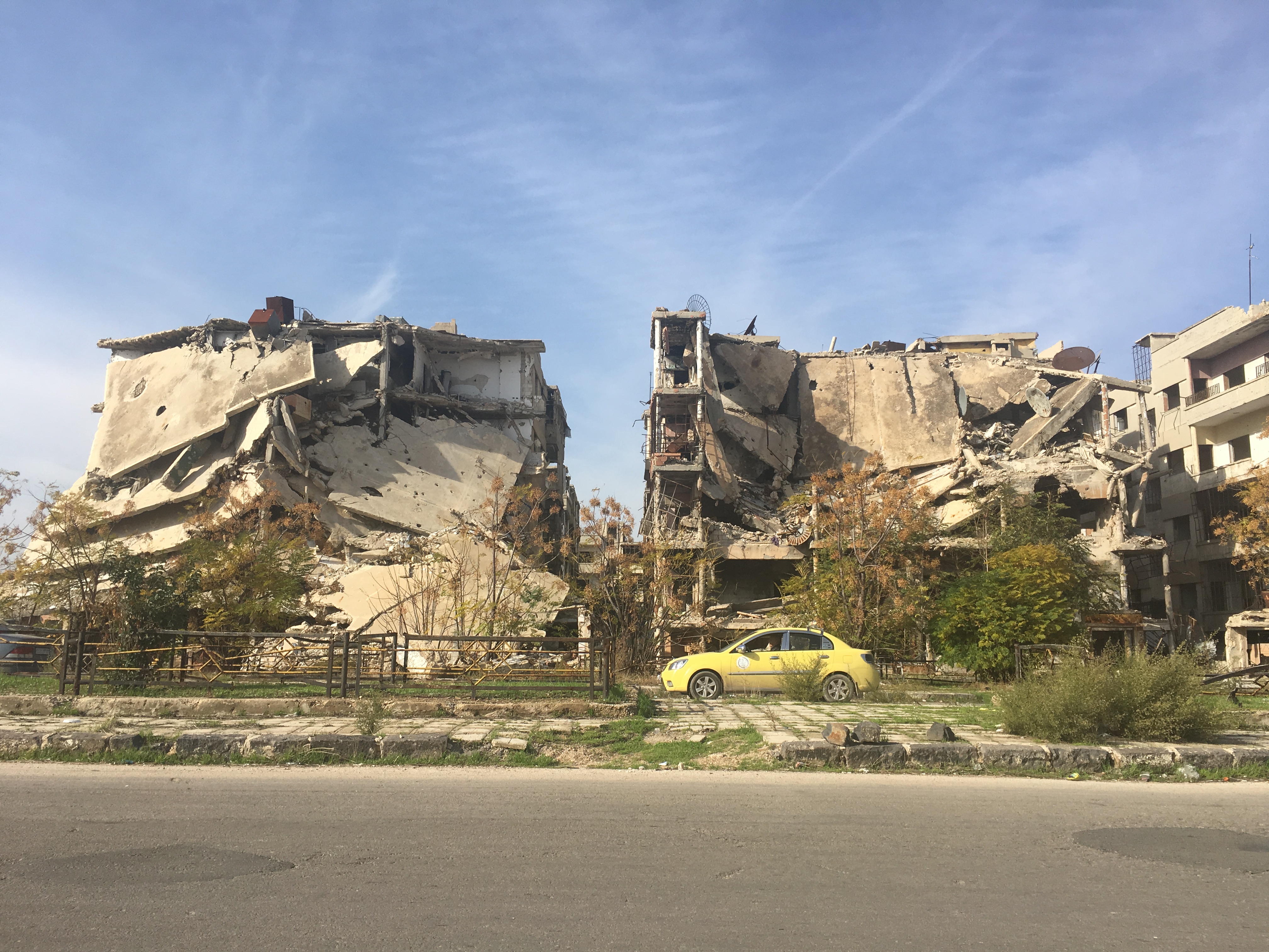 Bombed buildings in Syria