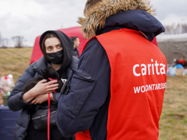 Caritas workers in Ukraine