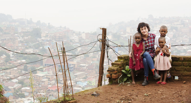 Lorraine with children in DRC - Lent 2020 - WEE BOX