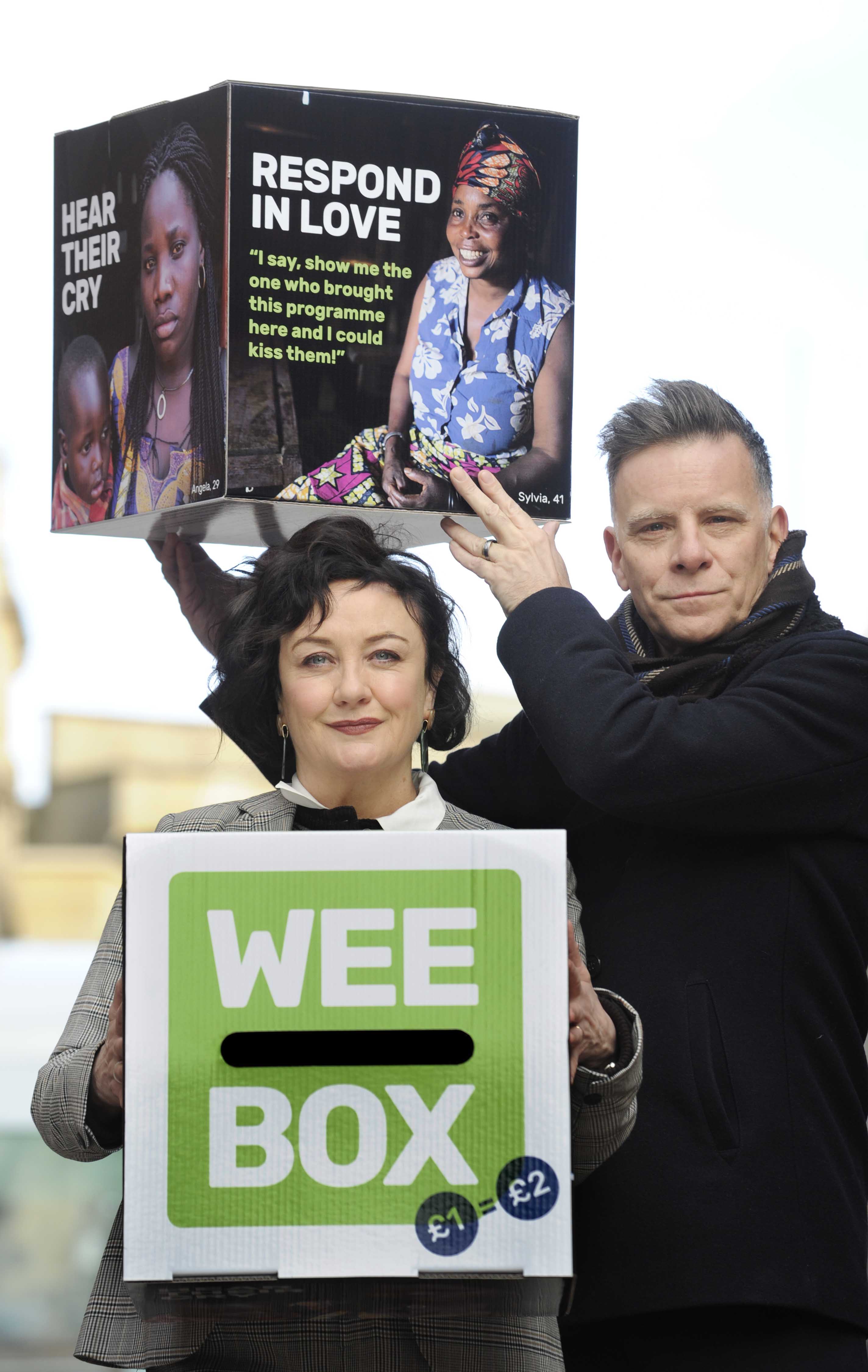 Ricky and Lorraine on Buchanan Street Glasgow - WEE BOX launch - Lent 2020 - 3