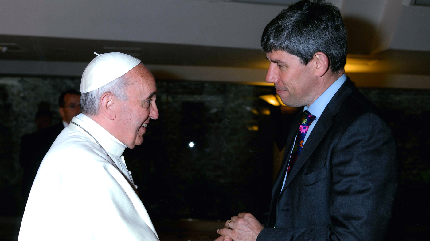 Alistair Dutton with Pope Francis