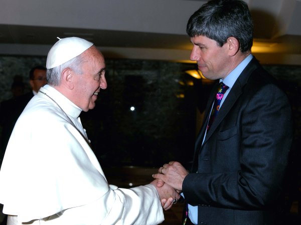 Alistair Dutton with Pope Francis